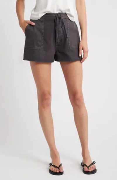 Re/done Cotton Twill Beach Shorts In Black