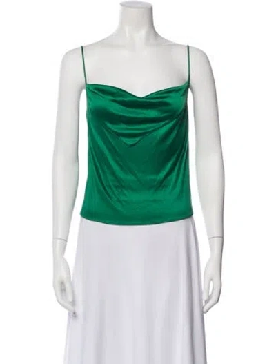 Pre-owned Re/done Cowl Neck Sleeveless Top In Green