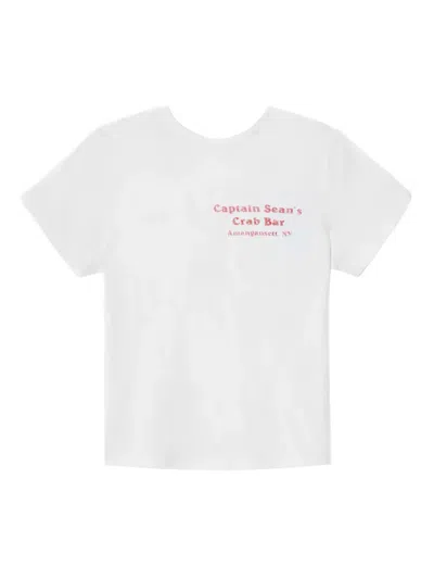 Re/done Crab Graphic Tee In White