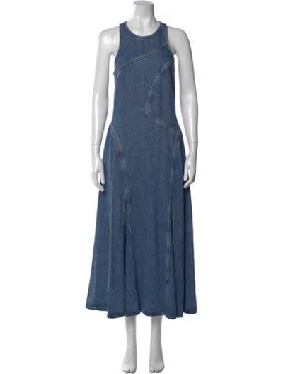 Pre-owned Re/done Crew Neck Long Dress In Blue