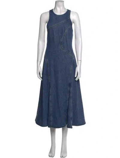 Pre-owned Re/done Crew Neck Long Dress In Blue