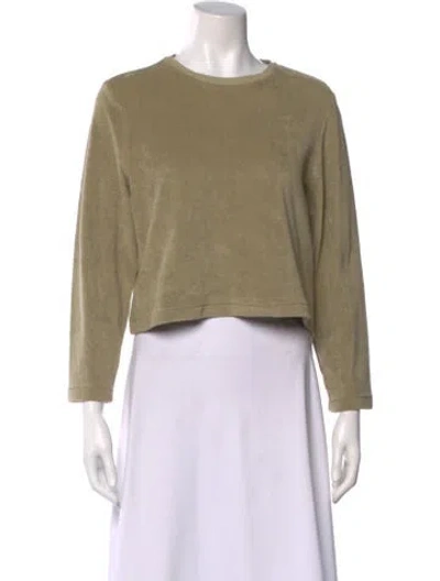 Pre-owned Re/done Crew Neck Long Sleeve Crop Top In Yellow