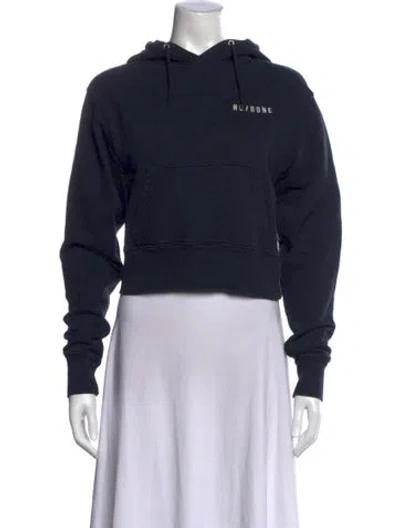 Pre-owned Re/done Crew Neck Long Sleeve Hoodie In Black