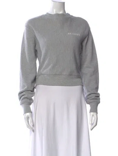 Pre-owned Re/done Crew Neck Long Sleeve Sweatshirt In Gray