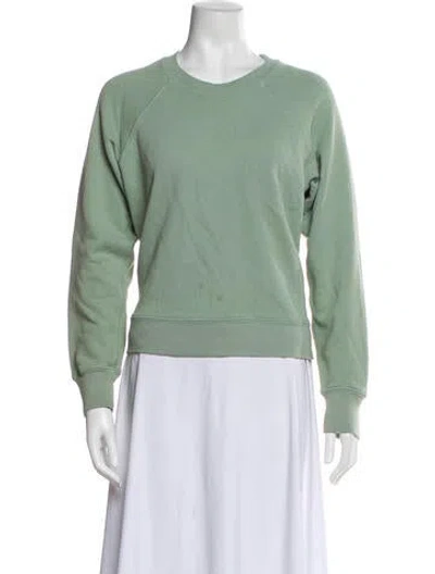 Pre-owned Re/done Crew Neck Long Sleeve Sweatshirt In Green