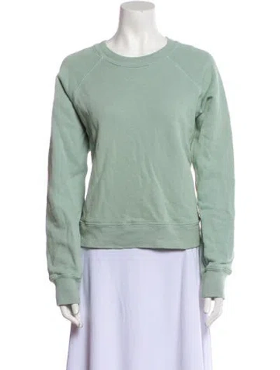 Pre-owned Re/done Crew Neck Long Sleeve Sweatshirt In Green