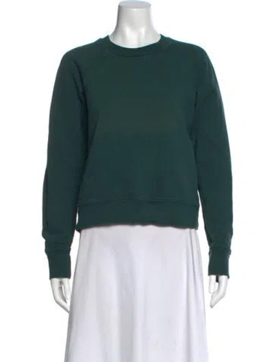 Pre-owned Re/done Crew Neck Long Sleeve Sweatshirt In Green