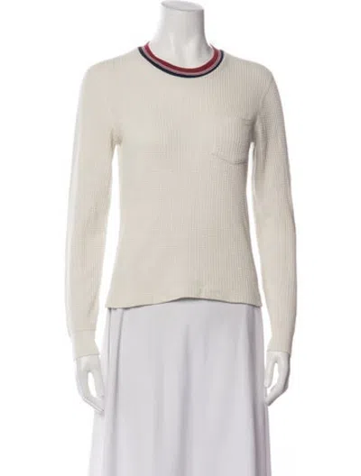 Pre-owned Re/done Crew Neck Long Sleeve Sweatshirt In Neutrals