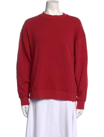 Pre-owned Re/done Crew Neck Long Sleeve Sweatshirt In Orange