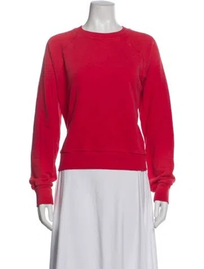 Pre-owned Re/done Crew Neck Long Sleeve Sweatshirt In Red