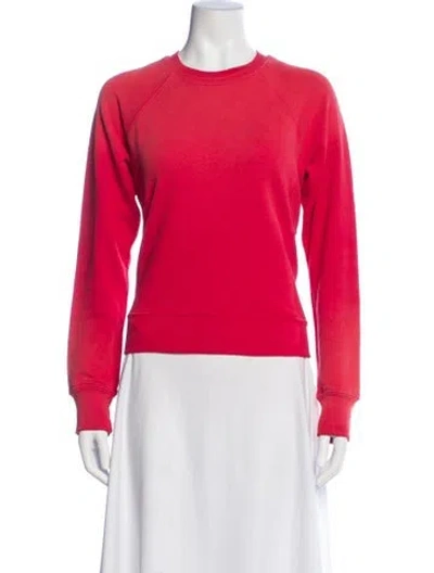 Pre-owned Re/done Crew Neck Long Sleeve Sweatshirt In Red