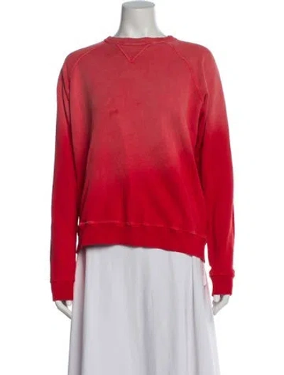 Pre-owned Re/done Crew Neck Long Sleeve Sweatshirt In Red