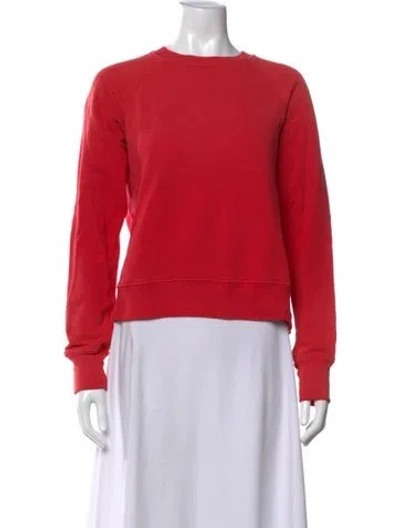 Pre-owned Re/done Crew Neck Long Sleeve Sweatshirt In Red