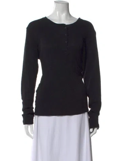 Pre-owned Re/done Crew Neck Long Sleeve Top In Black