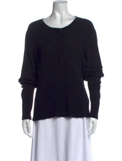 Pre-owned Re/done Crew Neck Long Sleeve Top In Black