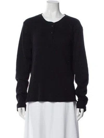 Pre-owned Re/done Crew Neck Long Sleeve Top In Blue