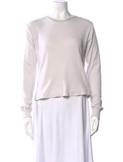 Pre-owned Re/done Crew Neck Long Sleeve Top In Neutral