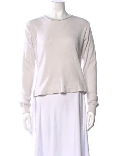 Pre-owned Re/done Crew Neck Long Sleeve Top In Neutral