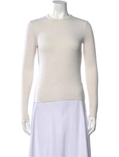 Pre-owned Re/done Crew Neck Long Sleeve Top In Neutral