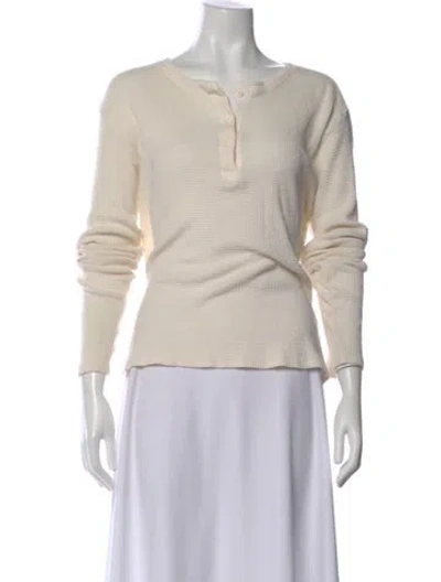Pre-owned Re/done Crew Neck Long Sleeve Top In Neutral