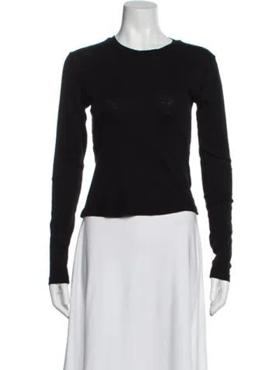 Pre-owned Re/done Crew Neck Long Sleeve T-shirt In Black