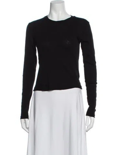 Pre-owned Re/done Crew Neck Long Sleeve T-shirt In Black