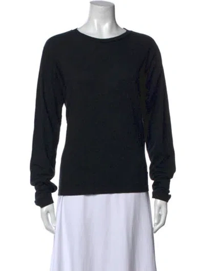 Pre-owned Re/done Crew Neck Long Sleeve T-shirt In Black