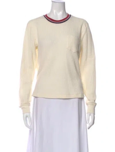 Pre-owned Re/done Crew Neck Long Sleeve T-shirt In Neutral