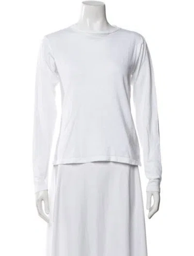 Pre-owned Re/done Crew Neck Long Sleeve T-shirt In White