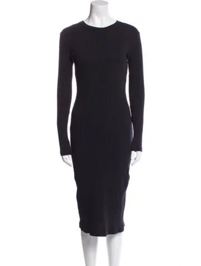 Pre-owned Re/done Crew Neck Midi Length Dress In Black