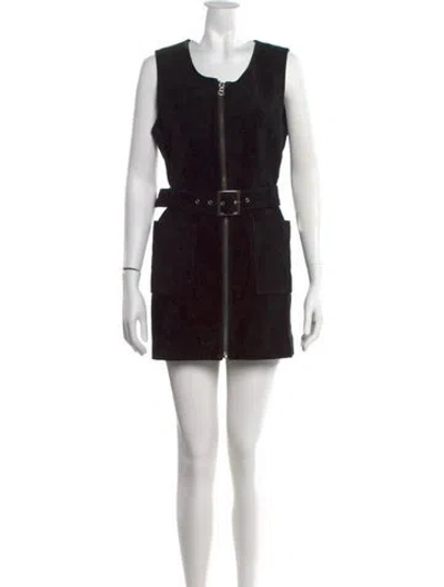 Pre-owned Re/done Crew Neck Mini Dress In Black