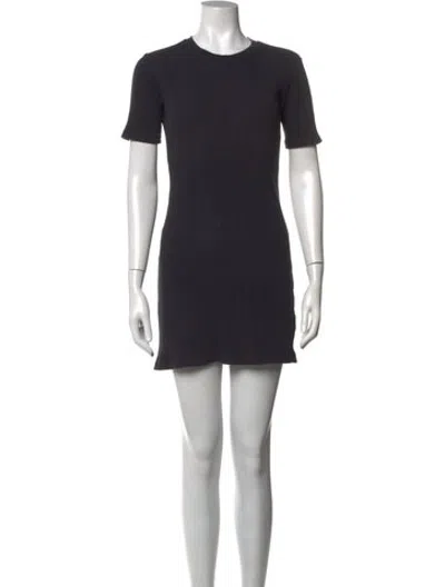 Pre-owned Re/done Crew Neck Mini Dress In Black