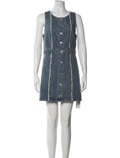 Pre-owned Re/done Crew Neck Mini Dress In Blue