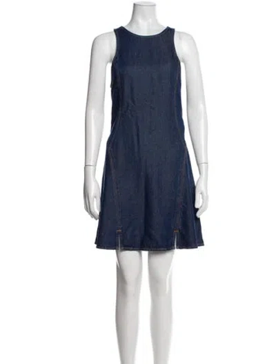 Pre-owned Re/done Crew Neck Mini Dress In Blue