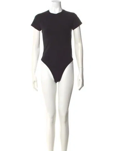 Pre-owned Re/done Crew Neck Short Sleeve Bodysuit In Black