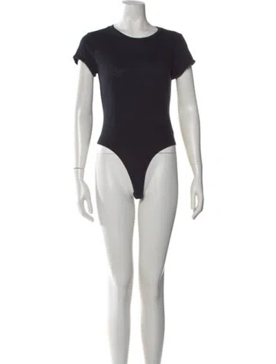 Pre-owned Re/done Crew Neck Short Sleeve Bodysuit In Black