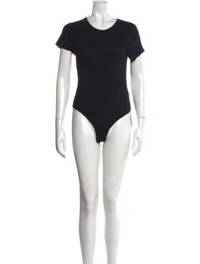 Pre-owned Re/done Crew Neck Short Sleeve Bodysuit In Black