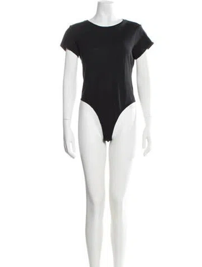 Pre-owned Re/done Crew Neck Short Sleeve Bodysuit In Black