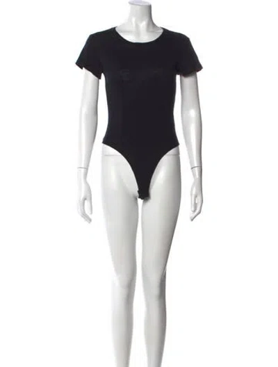 Pre-owned Re/done Crew Neck Short Sleeve Bodysuit In Black