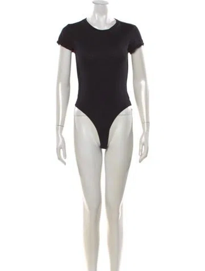 Pre-owned Re/done Crew Neck Short Sleeve Bodysuit In Black