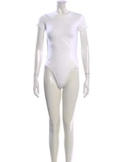 Pre-owned Re/done Crew Neck Short Sleeve Bodysuit In Neutral