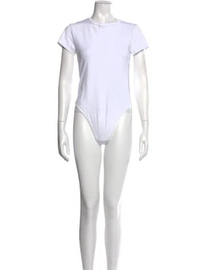 Pre-owned Re/done Crew Neck Short Sleeve Bodysuit In White
