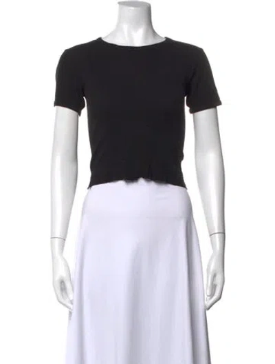 Pre-owned Re/done Crew Neck Short Sleeve Crop Top In Black