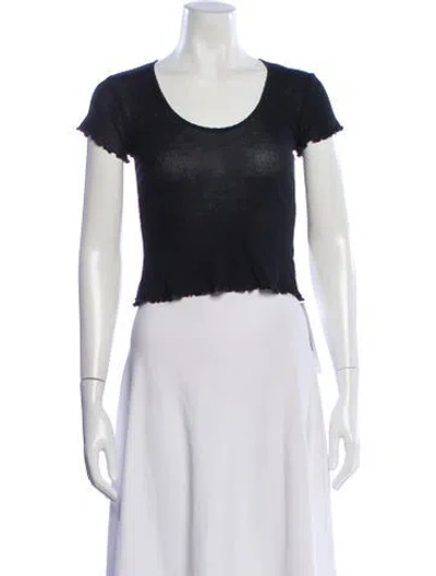 Pre-owned Re/done Crew Neck Short Sleeve Crop Top In White
