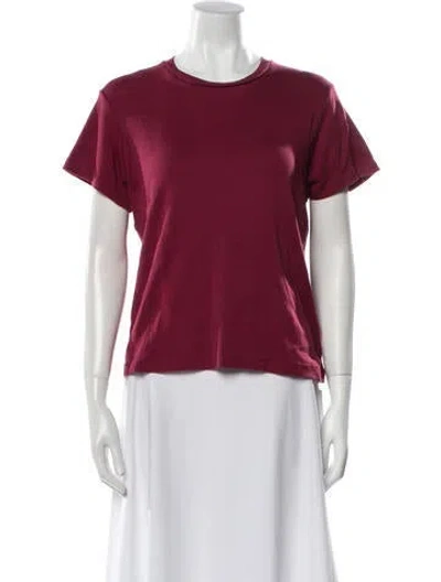 Pre-owned Re/done Crew Neck Short Sleeve T-shirt In Burgundy