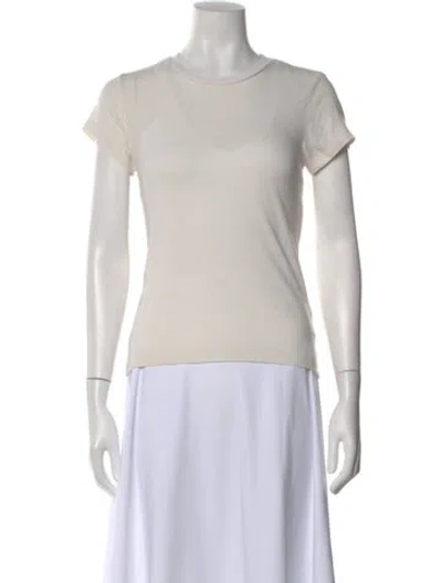 Pre-owned Re/done Crew Neck Short Sleeve T-shirt In Neutral