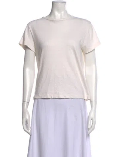 Pre-owned Re/done Crew Neck Short Sleeve T-shirt In Neutrals