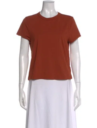 Pre-owned Re/done Crew Neck Short Sleeve T-shirt In Orange