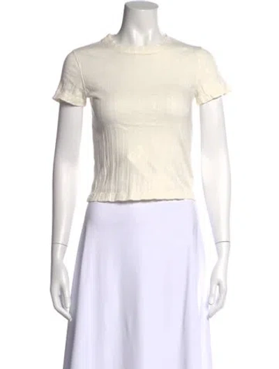 Pre-owned Re/done Crew Neck Short Sleeve T-shirt In White