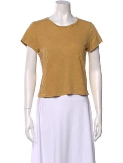 Pre-owned Re/done Crew Neck Short Sleeve T-shirt In Yellow